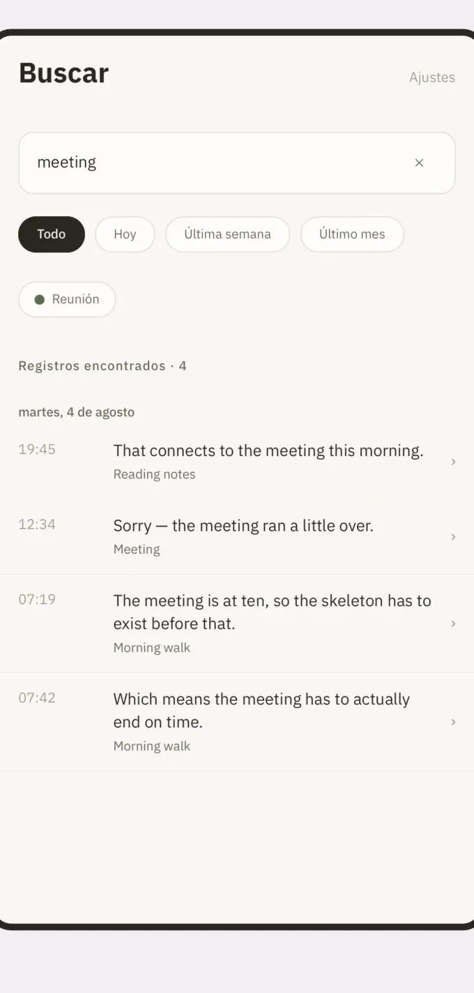 Una palabra lo encuentra, y suena desde ese segundo